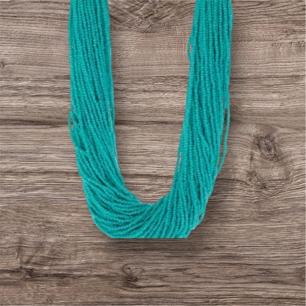 NECKLACE NEW WOMENS BLUE BEADED MULTIPLE STRANDS SUMMER WEDDING GIFT BEADS